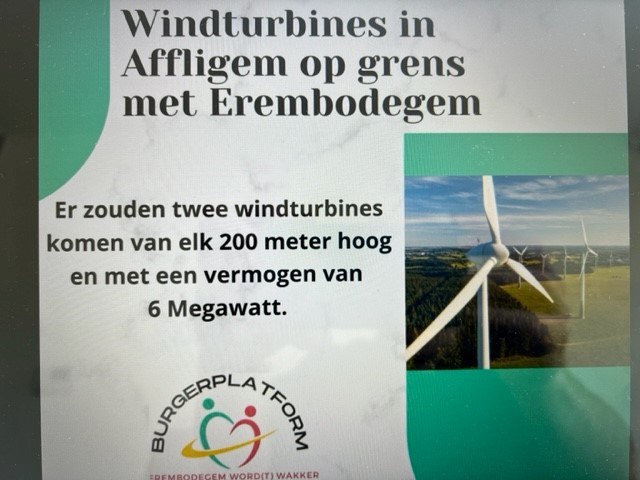 Burgerplatform Erembodegem EWW Windturbines Affligem